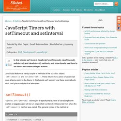 JavaScript Timers with setTimeout and setInterval