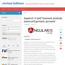 AngularJS : le “petit” framework JavaScript (encore un?!) qui monte , qui monte! - JavaTeam Sodifrance