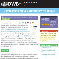 JavaScript and CSS Spinners with spin.js