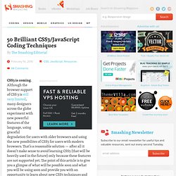 50 Brilliant CSS3/JavaScript Coding Techniques