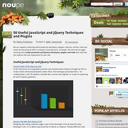50 Useful JavaScript and jQuery Techniques and Plugins - Noupe Design Blog