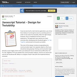 Javascript Tutorial - Design for Testability