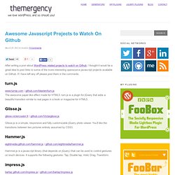 Awesome Javascript Projects to Watch On Github