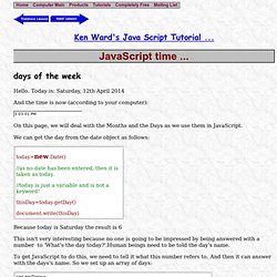 JavaScript: Time: the days of the week