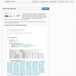 Javascript SHA-256 - Javascript tutorial with example source code