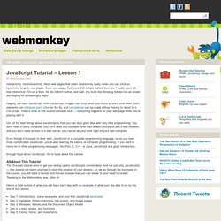 JavaScript Tutorial - Lesson 1