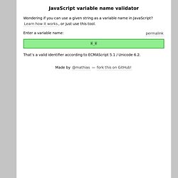 JavaScript variable name validator