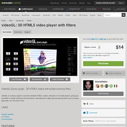 JavaScript - videoGL: 3D HTML5 video player with filters
