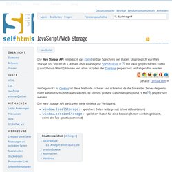 JavaScript/Web Storage