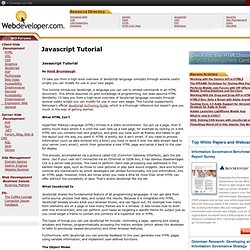 Javascript Tutorial / WebDeveloper.com ®