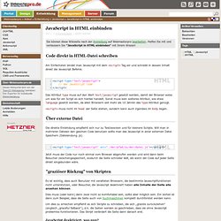 JavaScript in HTML einbinden - Javascript