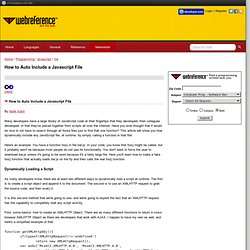 How to Auto Include a Javascript File - WebReference.com
