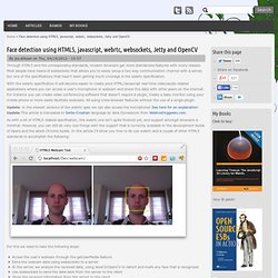 Face detection using HTML5, javascript, webrtc, websockets, Jetty and OpenCV