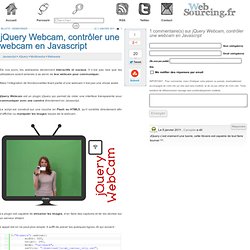 jQuery Webcam, contrôler une webcam en Javascript