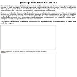 Javascript Word HTML Cleaner v1.1