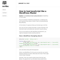 How to load JavaScript like a WordPress Master