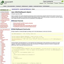 Ajax Reference (XMLHttpRequest object)