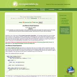 [JavaSpecialists 174] - Java Memory Puzzle Explained