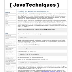 Launching Java WebStart from the Command Line