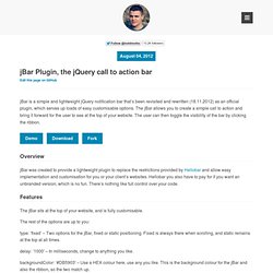 jBar Plugin, the jQuery call to action bar : Todd Motto: Front-End Web Developer & Graphic Designer in Wiltshire, UK.