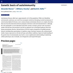Genetic basis of autoimmunity 2015 (article in JCM)