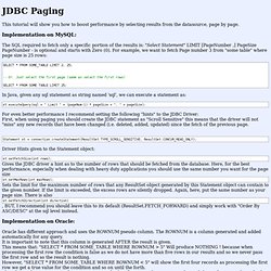 JDBC Paging Tutorial