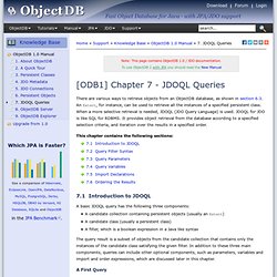 JDOQL - JDO Database Query Language