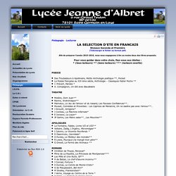 Lycée Jeanne d'Albret - Lectures d'Eté en Français 2des, 1ères et Tles