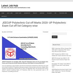JEECUP Polytechnic Cut off Marks 2020- UP Polytechnic Exam Cut off list Category wise