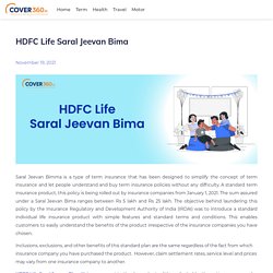 HDFC Life Saral Jeevan Bima