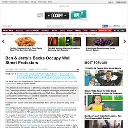 Ben & Jerry's Backs Occupy Wall Street Protesters