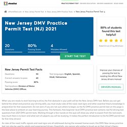 New Jersey DMV Practice Permit Test (NJ) 2021