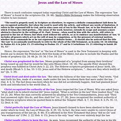 Jesus and the Law of Moses