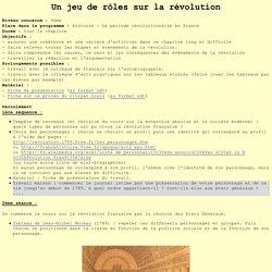 Jeu de rôle - Révolution française
