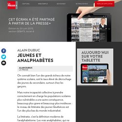 Jeunes et analphabètes