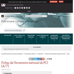 culture.gouv.fr : Fiches de l'Inventaire national du PCI