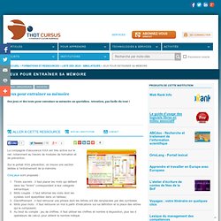 Jeux pour entraîner sa mémoire