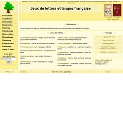 Jeux de lettres et langue française