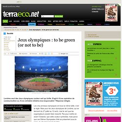 Jeux olympiques : to be green (or not to be)