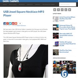 USB Jewel Square Necklace MP3 Player