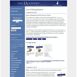 The JA Report: News, Tips & Trends from Jewelers of America: Cost of Doing Business