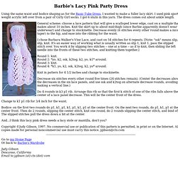 Barbie's Lacy Pink Party Dress - Knitting Pattern