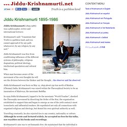 J. Krishnamurti as I Knew Him by Susunaga Weeraperuma