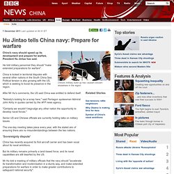 Hu Jintao tells China navy: Prepare for warfare