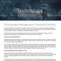 Technology Management Graduate Studies