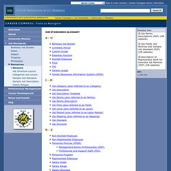 Job Standards Glossary