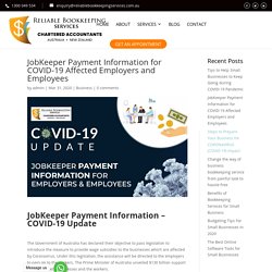 JobKeeper Payment Info for COVID Affected Employers & Employees