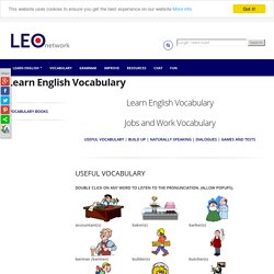 Jobs and work Vocabulary - Learn English Vocabulary