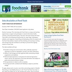 Jobs Available at Food Tank