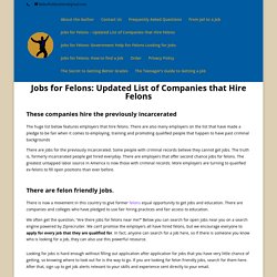 Jobs for Felons - Updated List of Companies that Hire...